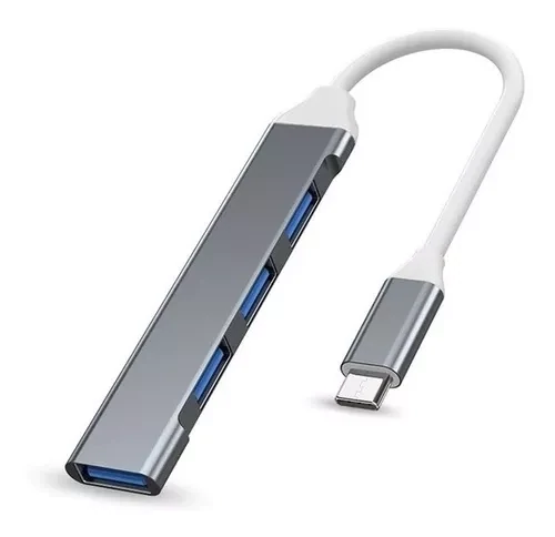 Hub tipo c a usb 3.0 de aluminio 4 puertos