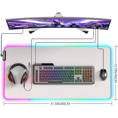 Mouse Pad RGB Gaming (Gris) YSAGi
