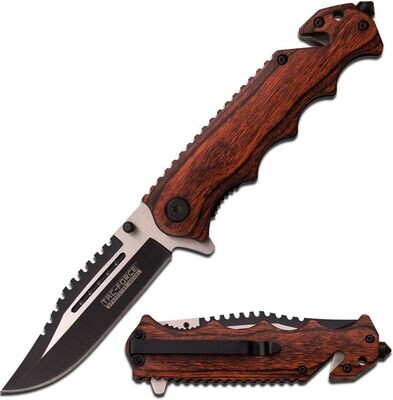 Navaja Tac Force G&#39;Store Vintage Mango de Madera Bolsillo Caza Táctico Caza Práctico Cuchillo