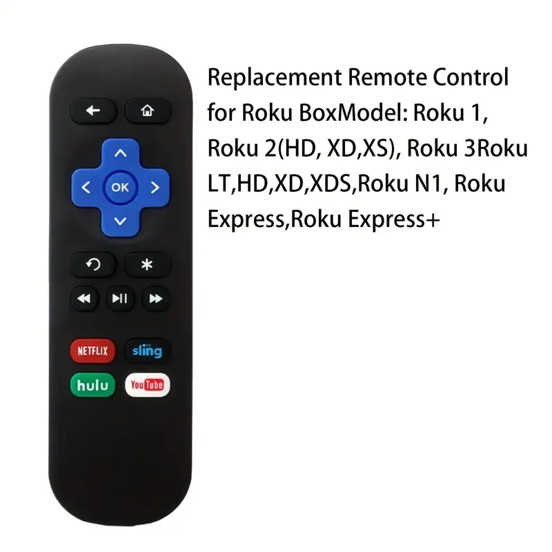 control remoto para todos los modelos Roku: Roku 1, 2, 3, LT, HD, XD, XDS, N1, Express, Express+