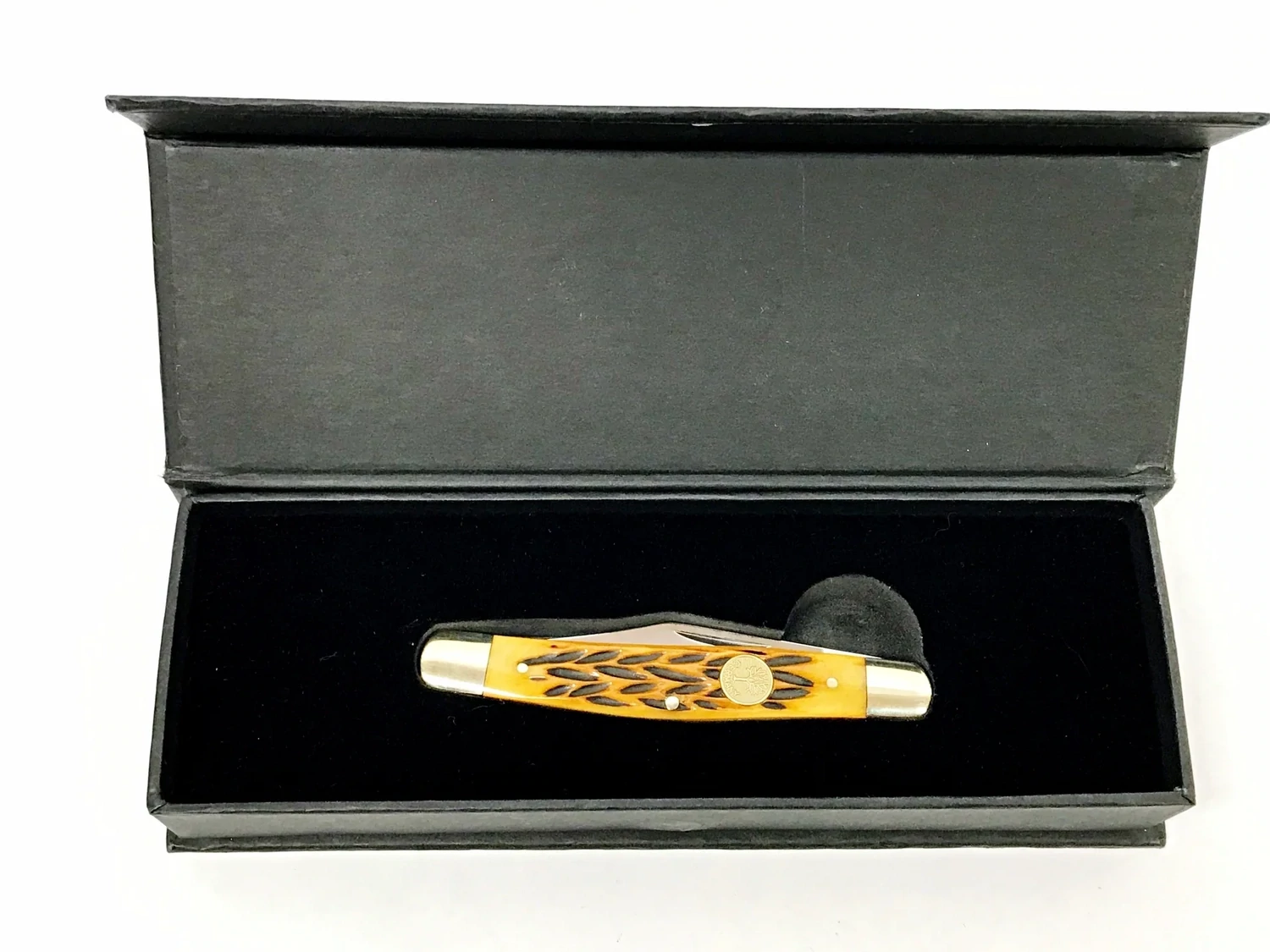 Navaja de bolsillo Stockman de hueso con plantilla de miel de Boker Tree Brand