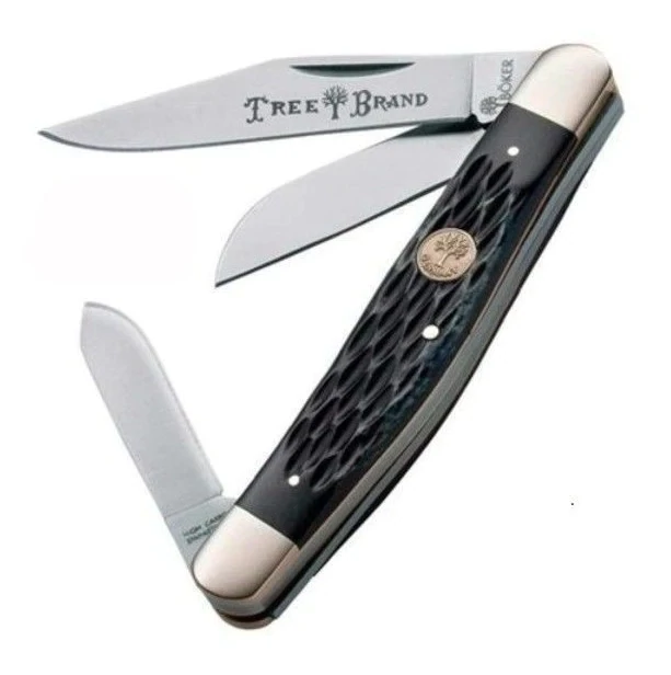 Navaja de bolsillo Stockman de hueso negro de Boker Tree Brand