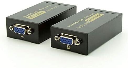 Extensor VGA Y AUDIO sobre cable de red CAT 6 de 100 metros