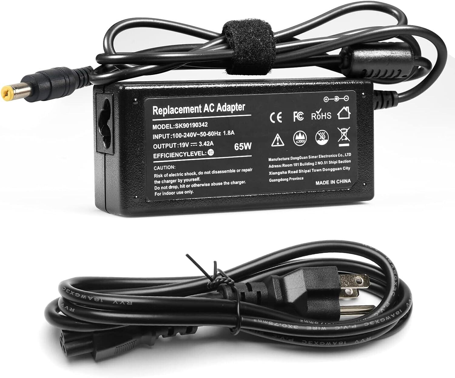 Cargador para Acer Aspire 19 V, 3,42 A, 65 W