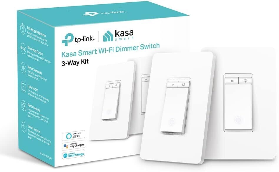 Interruptor de luz WiFi inteligente Kasa, kit de atenuación de 3 vías tp link KS230 (usado en Buen Estado)
