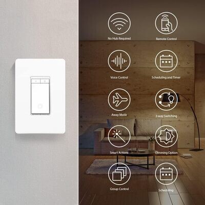 Interruptor de luz WiFi inteligente Kasa, kit de atenuación de 3 vías tp link KS230 (usado en Buen Estado)