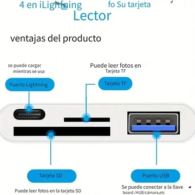 Lector de tarjetas de memoria sd  Lightning para Iphone