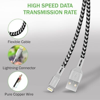 Cable de Datos y cargador Lightning para iPhone iSOUL. 2 cm