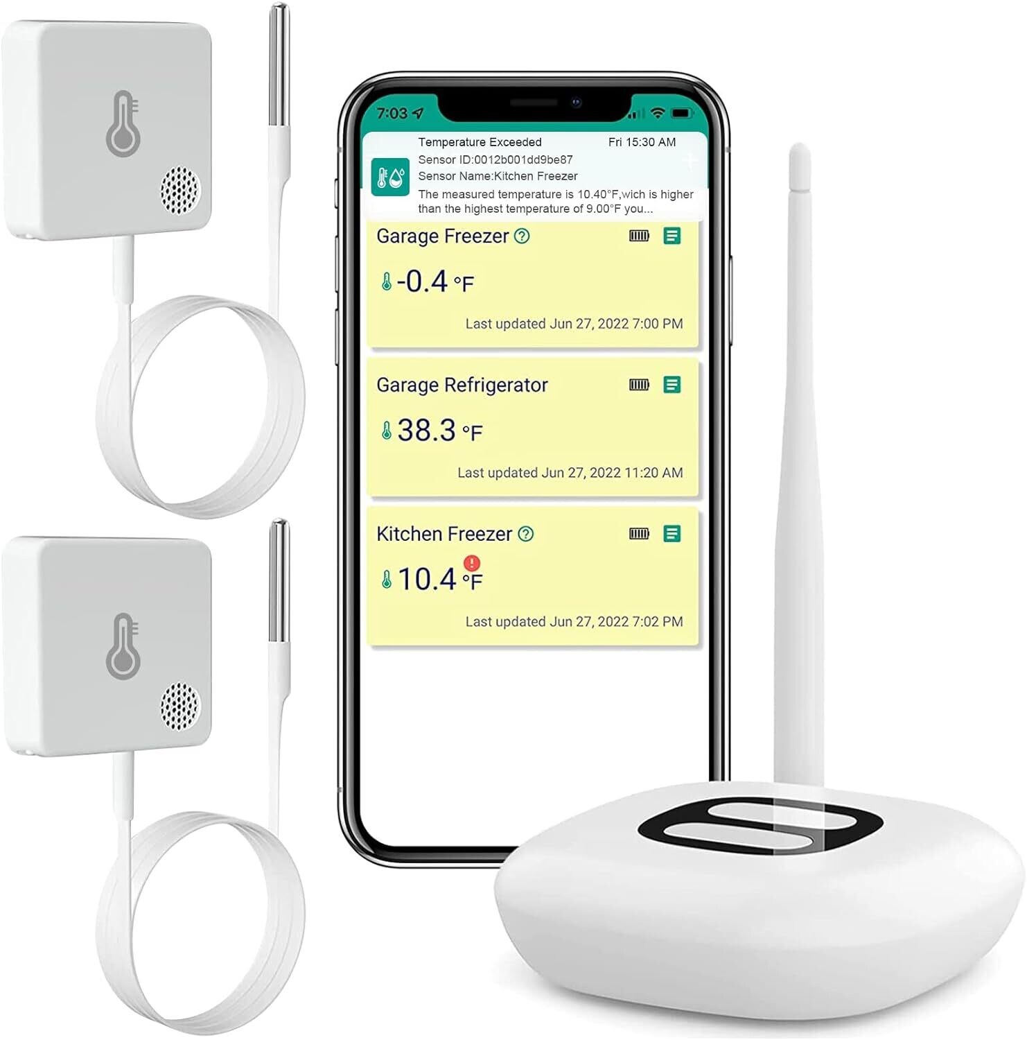 sensor de temperatura inalámbrico remoto ST5 para refrigerador, congelador, bañera de hidromasaje Mocreo