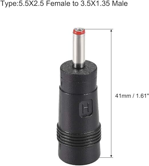 Adaptador Convertidor punta fina para modem / router 5,5mmx2,5mm a 3,5 mmx1,35mm,