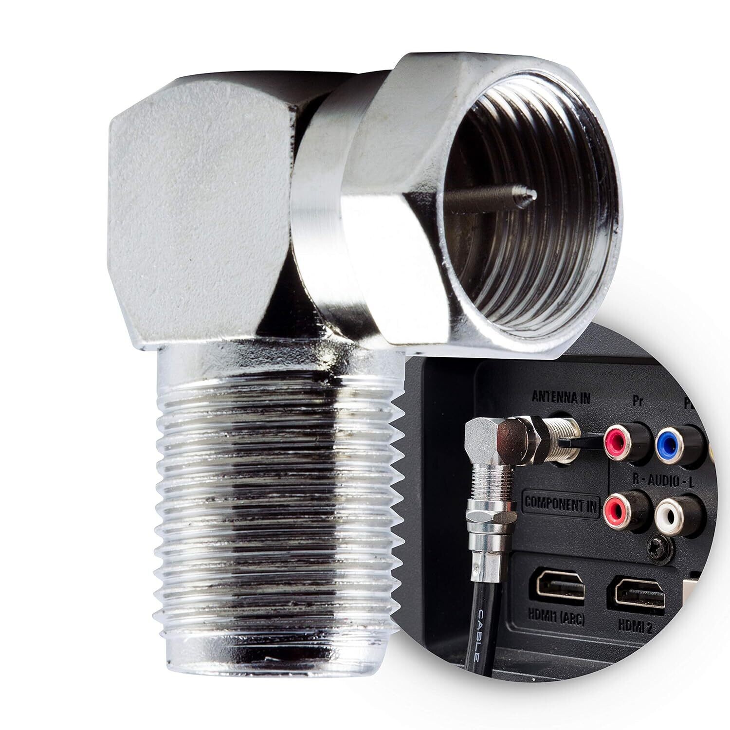 Conector coaxiales F de ángulo recto GE