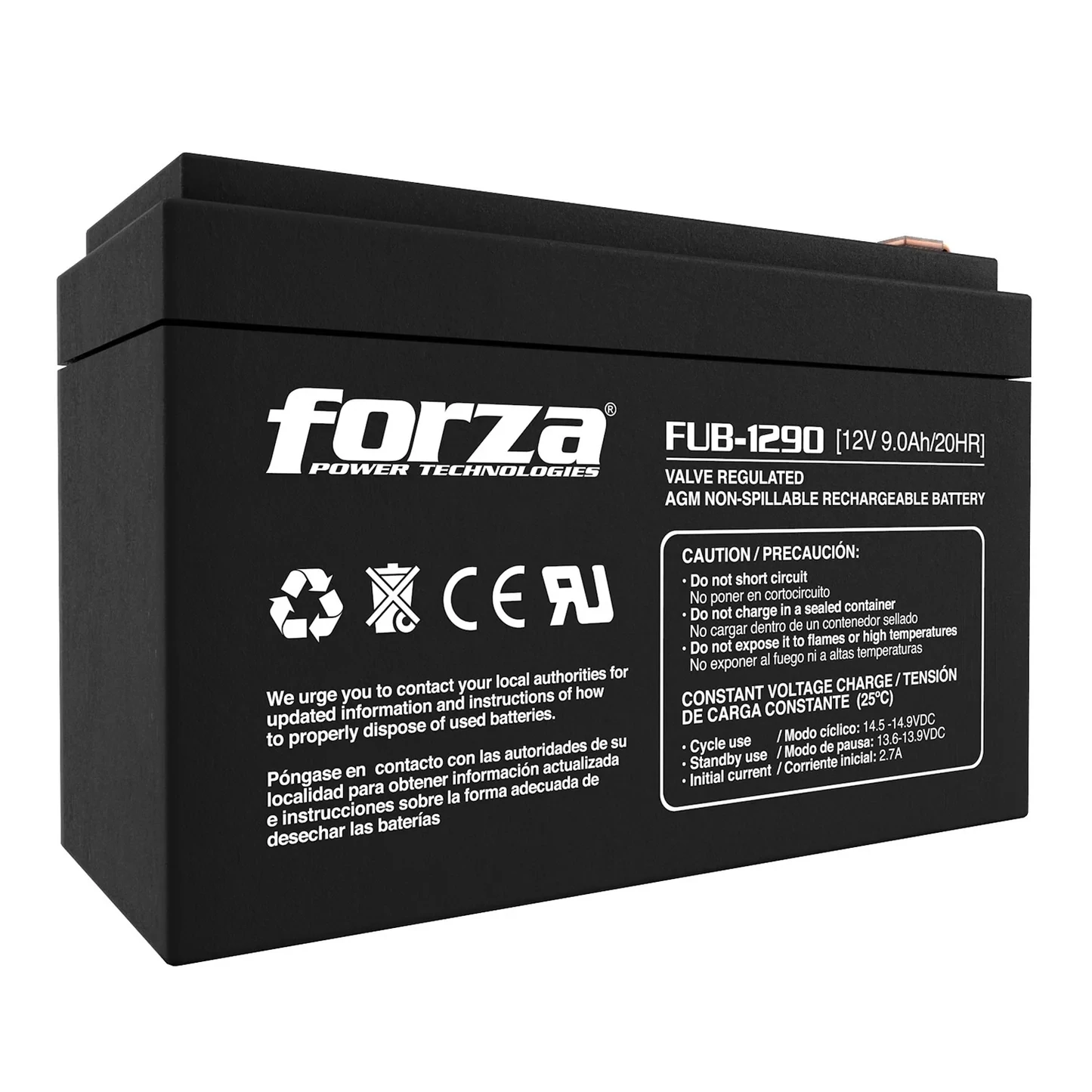 Bateria 12V 9AH para Ups, Alarmas Mod Forza
