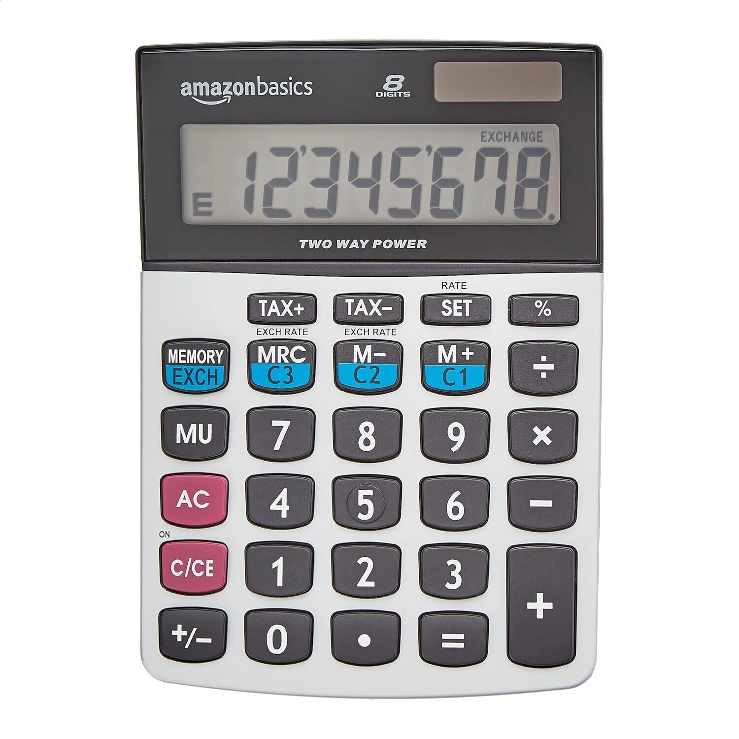 Calculadora de escritorio LCD de 8 dígitos, Amazon Basics