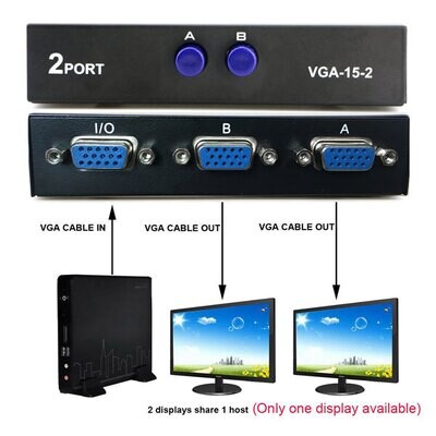 Switch VGA 2 en 1 salida 2 puertos