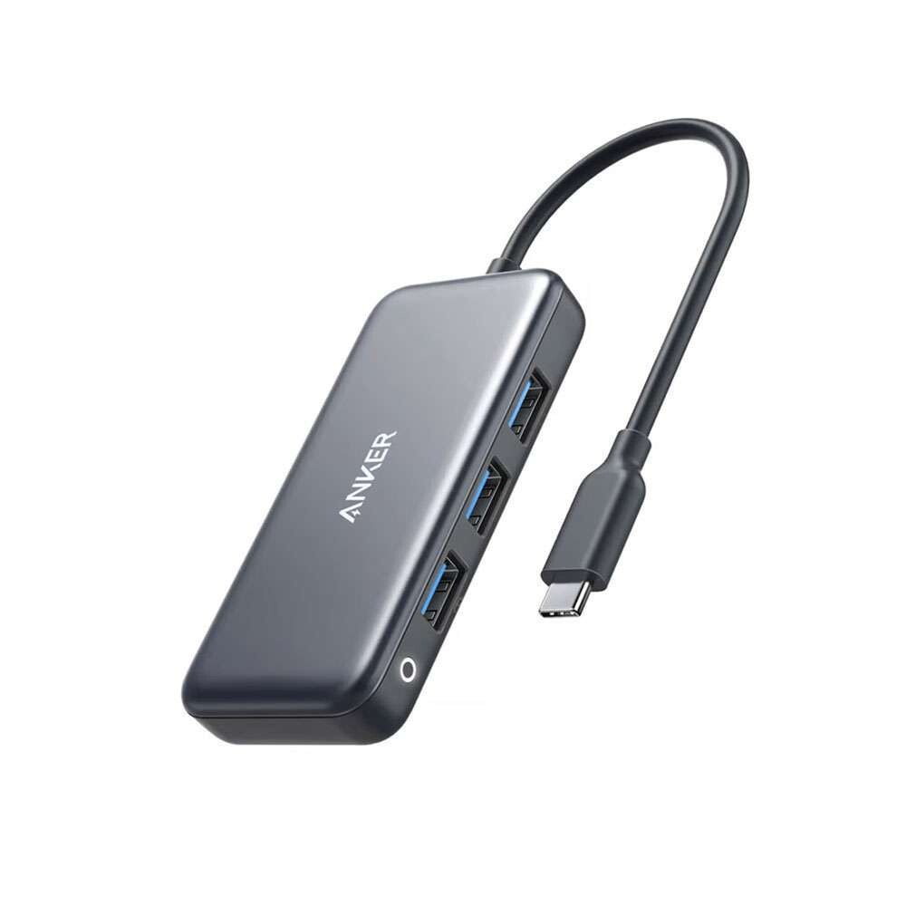 Hub adaptador USB-C 4 en 1 Anker con suministro de energía de 60 W y 3 puertos USB 3.0