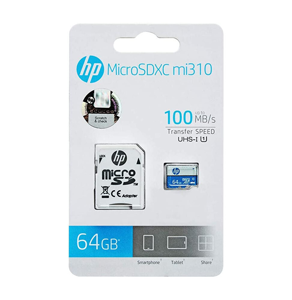 Memoria Micro SD XC 64gb Mi310 100mb/s Hp