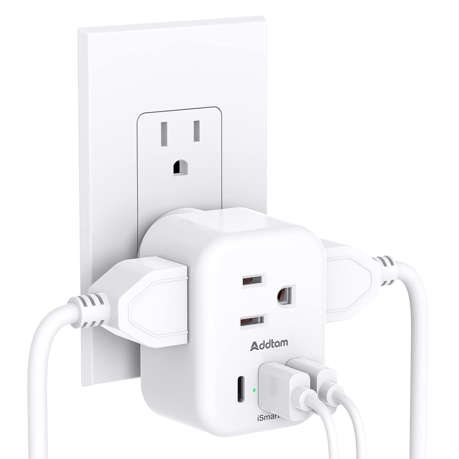 Extensor de toma de corriente múltiple con USB, Addtam