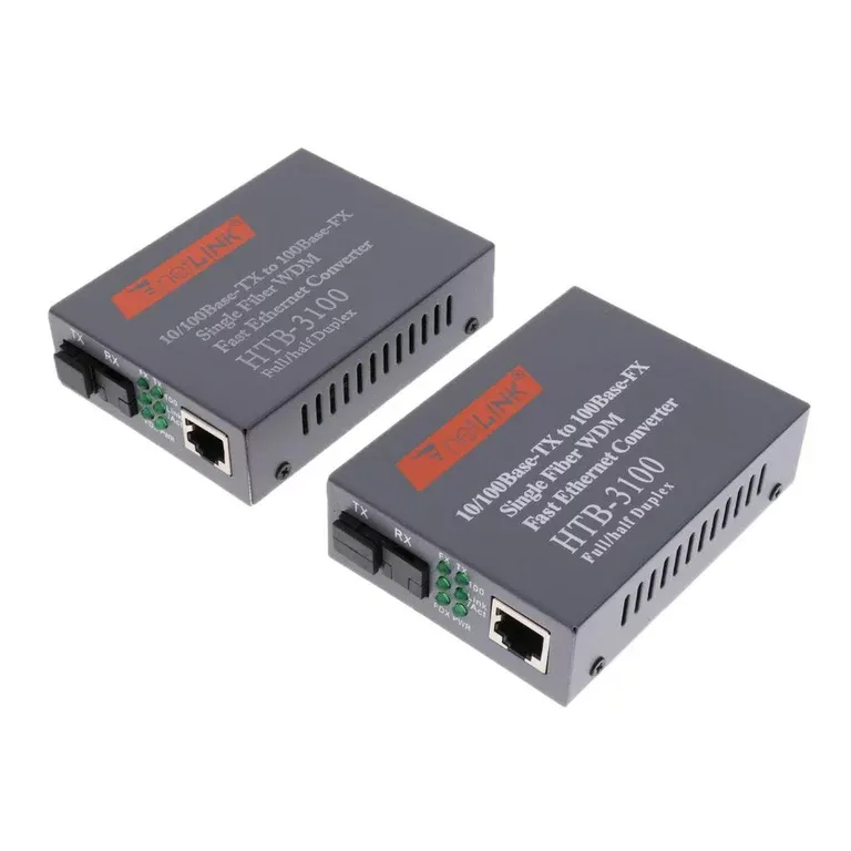 transmisor y receptor de fibra optica htb-3100a-25km