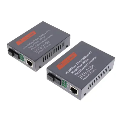 transmisor y receptor de fibra optica htb-3100a-25km