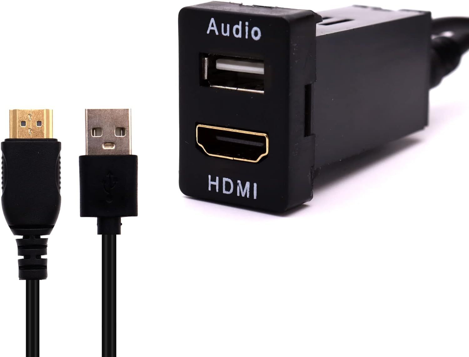 Cable de montaje HDMI + entrada de audio USB para vehiculo