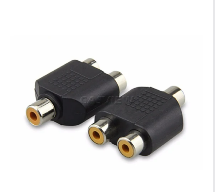 Conector 1 rca a 2 rca hembra