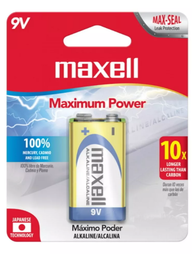 Baterías Alcalina 9v Maxell