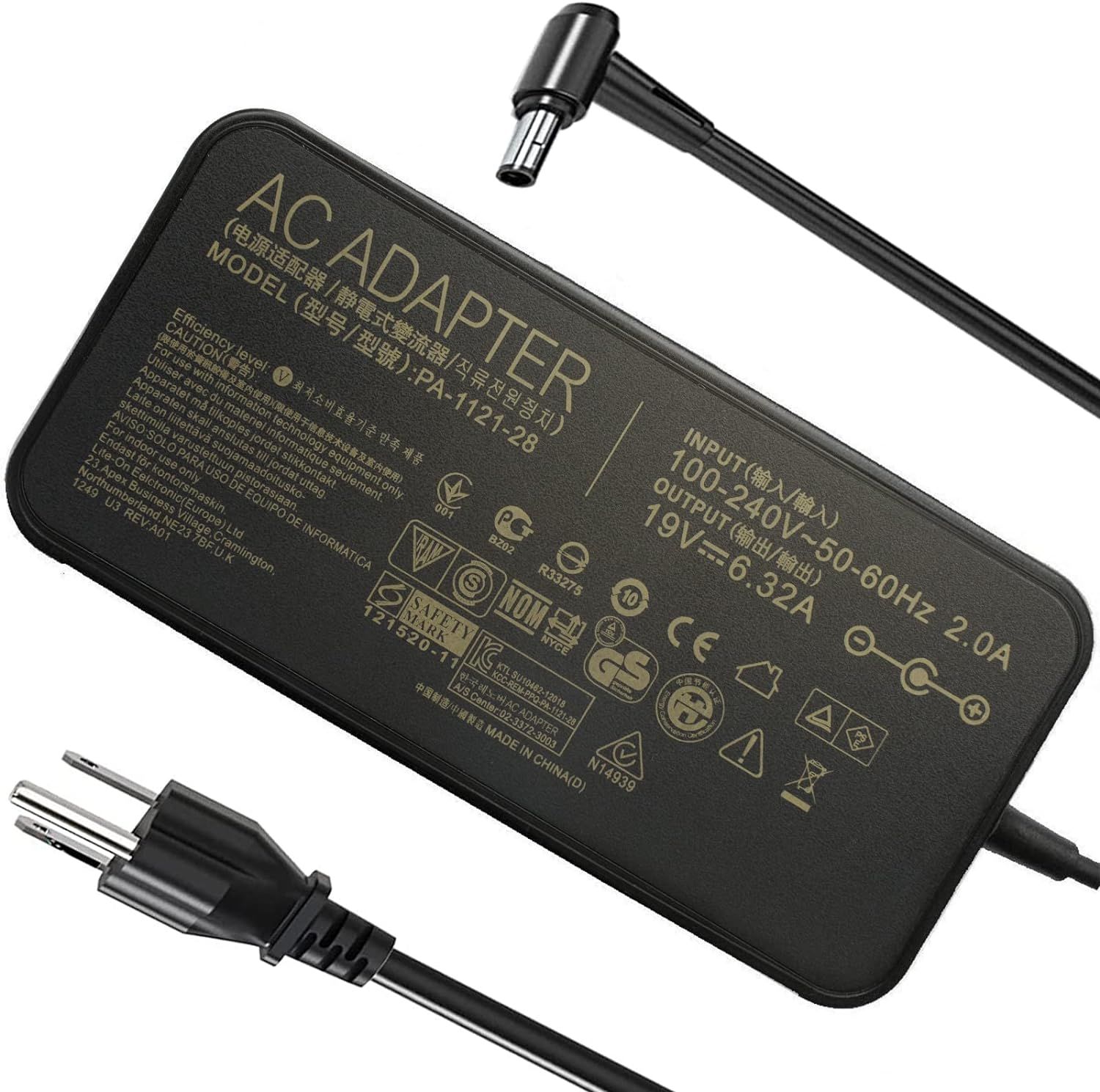 cargador de 120W, 19 V, 6.32A, PA-1121-28