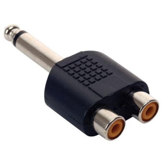 Adaptador de plug 6,5 mm a 2 jacks RCA