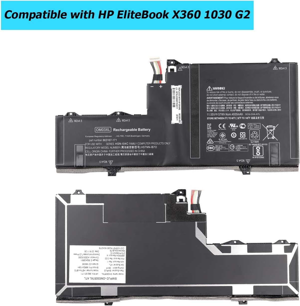 Bateria Para Hp Elitebook X360 MODELO OM03XL