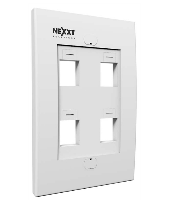 Face Plate de 4 puntos para Coupler Keystone, Nexxt AW160NXT04