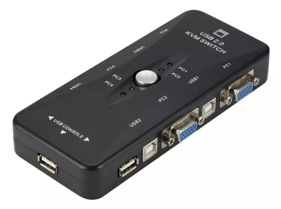 Switch Kvm 4 Puertos Usb 2.0 (Sin Cable)