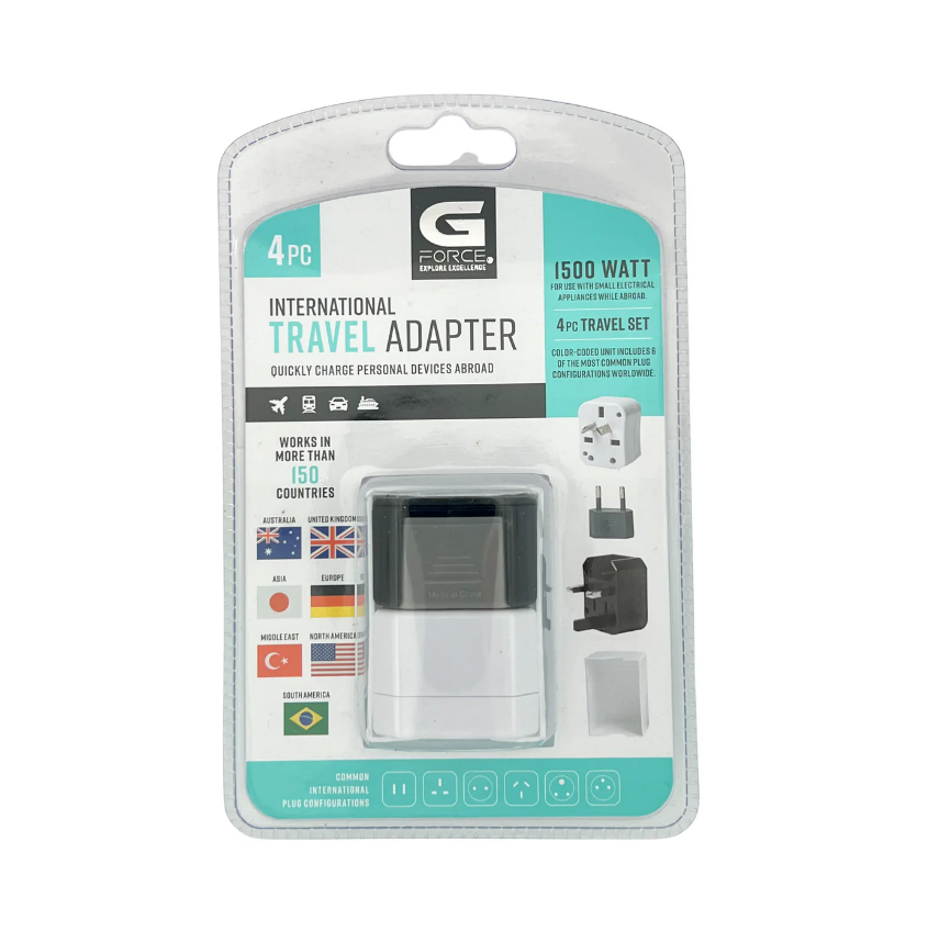 Adaptador de viaje internacional, 4 piezas G-Force