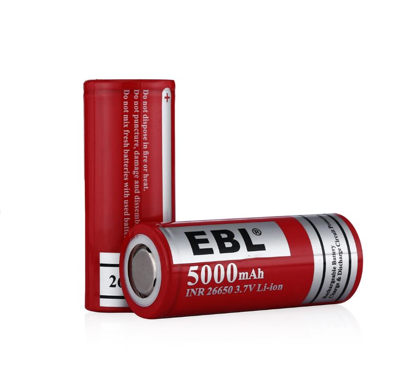 Bateria  Recargable de Litio 26650 de 3,7 V 5000 Mah, EBL