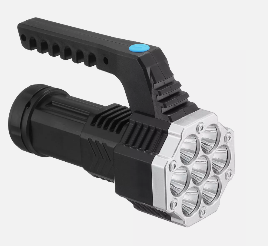 Linterna de mano, recargable con 7 LED para acampar.