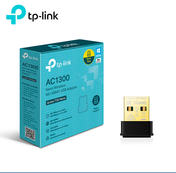ADAPTADOR TP-LINK ARCHER T3U USB NANO WIRELESS AC1300 MU-MINO