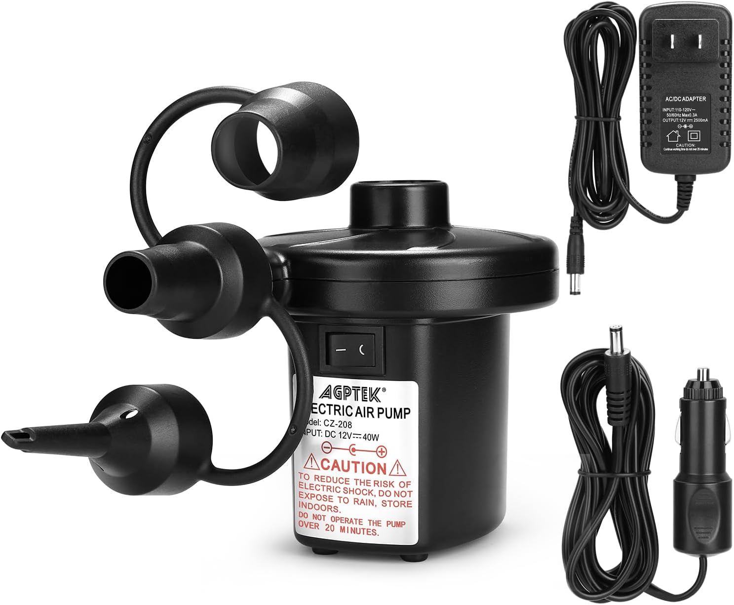 Bomba de aire eléctrica portátil 110V/12V