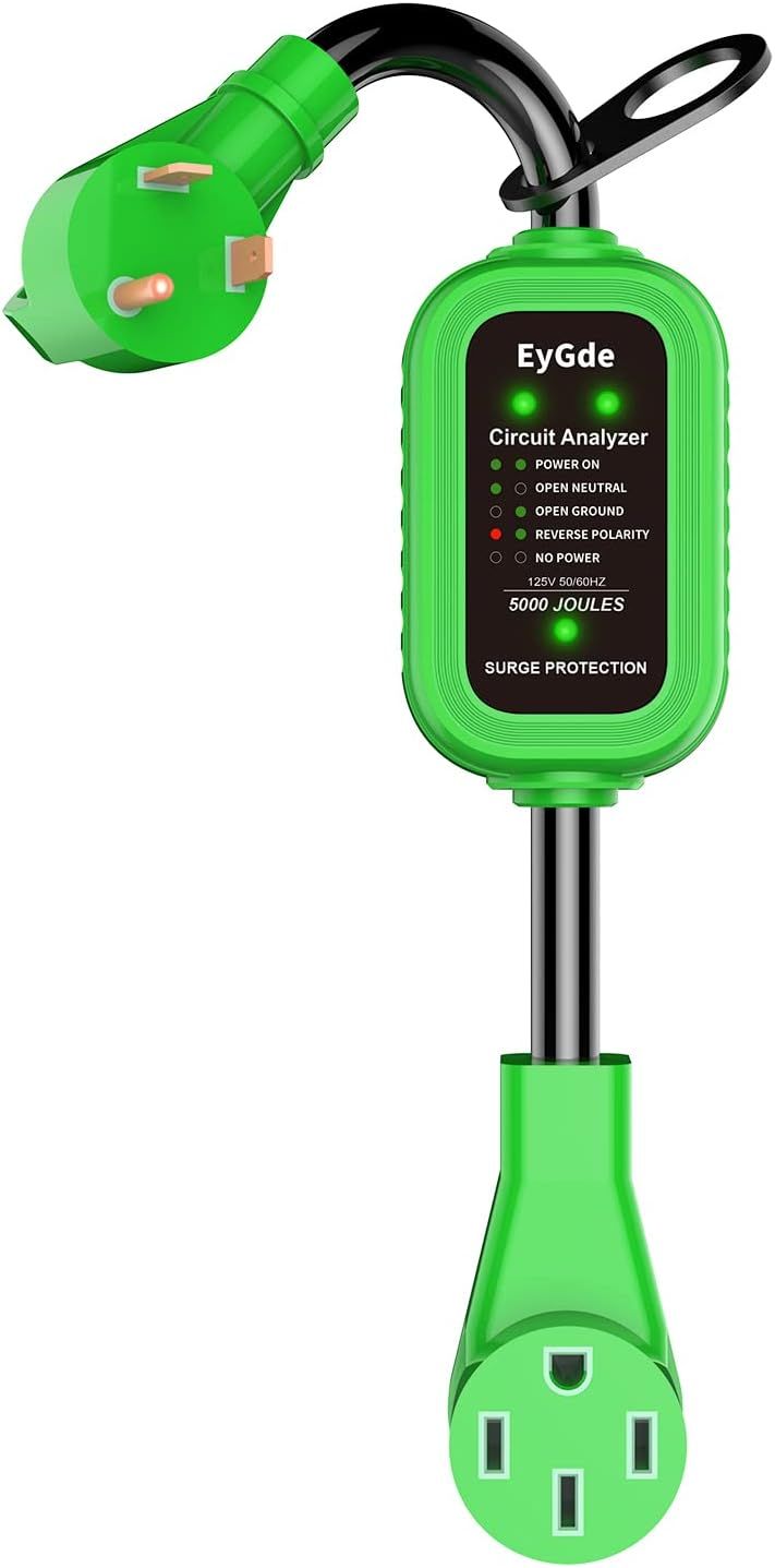 Adaptador RV de 30 amperios a 50 amperios con protector de sobretensión, EyGde
