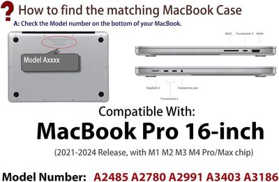 Case o Funda para Macbook Pro de 16 pulgadas 2485 A2780 A2991
