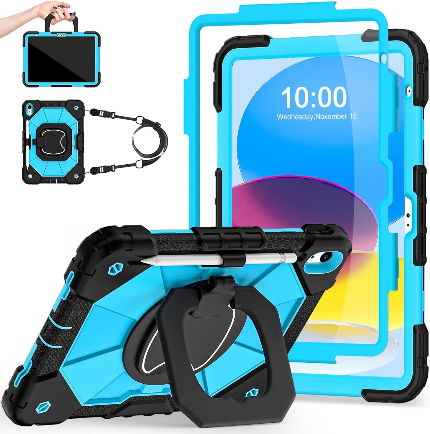 Funda para iPad de 10.9 pulgadas con protector de pantalla