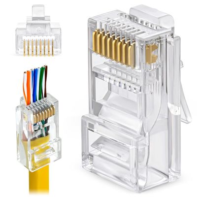 conector rj45 cat6 EZ, Pass Through 200 unidades
