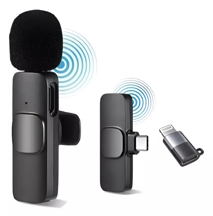 Micrófono inalámbrico Lavalier para iPhone y Android