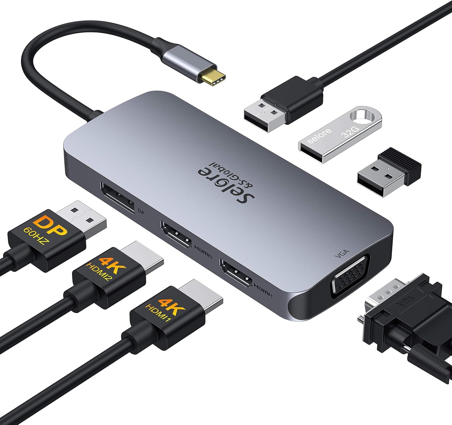Hub USB C 7 en 1 Selore seuc0507