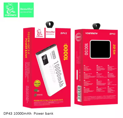 Power Bank VDENMENV DP43 PD 22.5W QC3.0 10000mAh carga Rapida