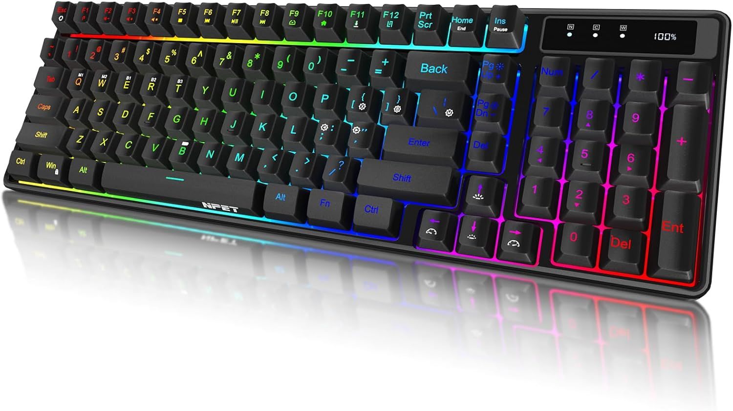 Teclado inalámbrico de triple modo BT5.0/2.4G/USB-C, NPET K201
