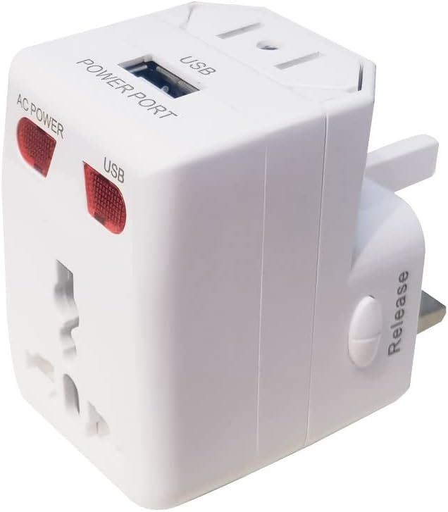 Adaptador de viaje universal con alimentación de USB de 2.1