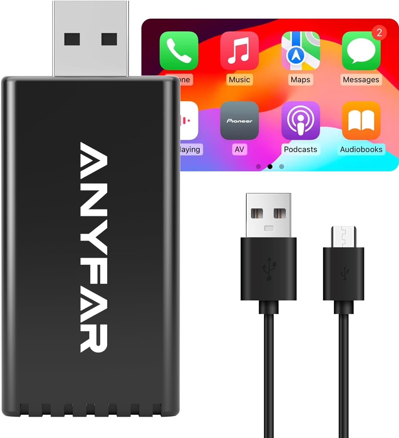 Adaptador inalámbrico CarPlay para iPhone, ANYFAR