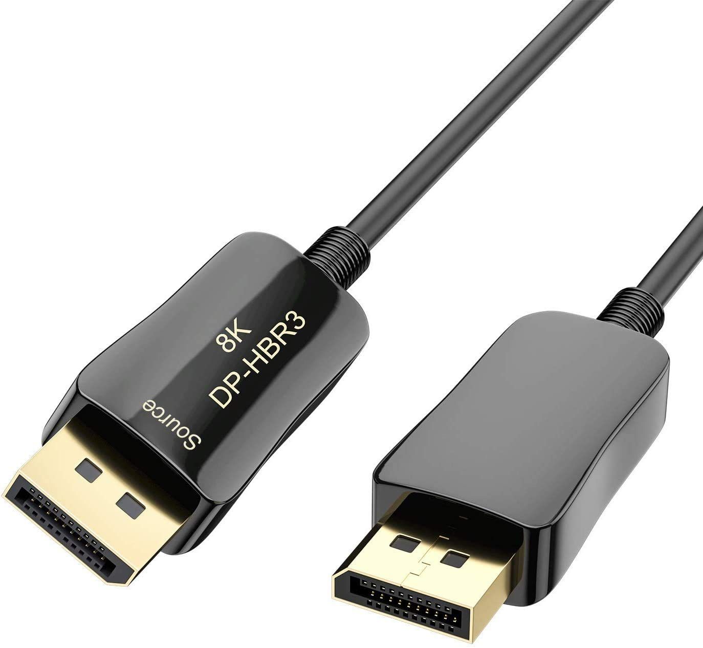 Cable DisplayPort de fibra 8K 4K – DP 1.4 HBR3, 20 METROS