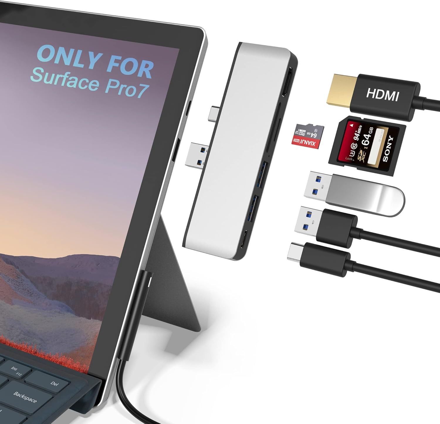Hub 6 en 2 para table surface pro 7