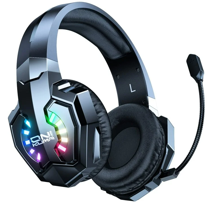 Audifonos gaming ONIKUMA B15 con iluminación RGB de triple modo y sonido envolvente para esports