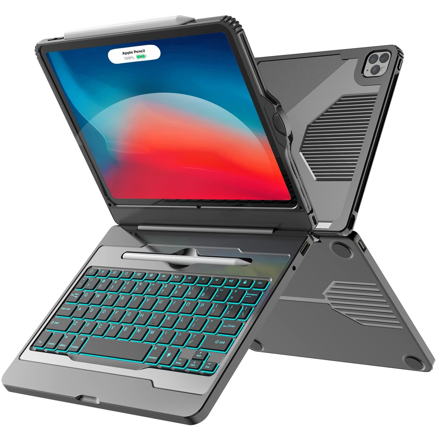 Funda con teclado  para iPad Pro de 12,9&quot;, Hub USB-C 5 en 1